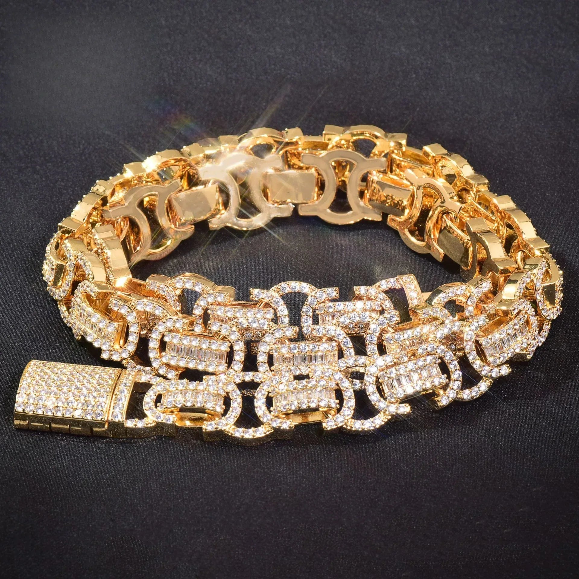 13mm Iced Out Double C Cuban Chain Necklace - CaratixJewelry